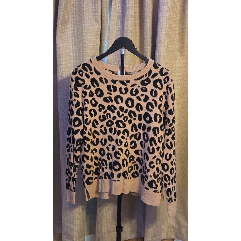 A New Day Long Sleeve Leopard Print Sweaters Women's Size XXL Tan Black